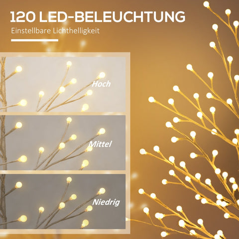 Rootz Illuminated Artificial Light Tree - LED Light Tree - Pre-lit Christmas Tree - Foldable Branches - Warm White Lights - 20cm x 20cm x 150cm