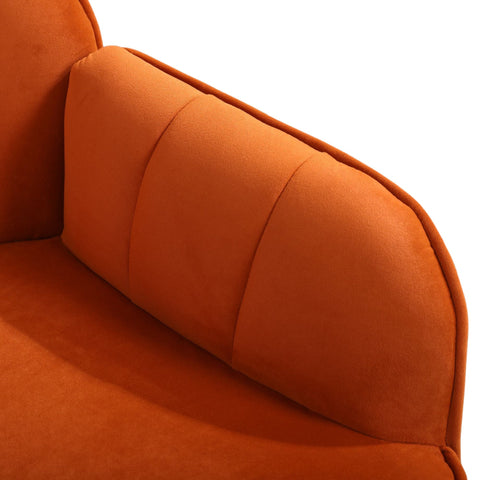 Rootz Cutty Velvet Chair - Leisure Seat - Ergonomic Chair - Ultimate Comfort & Style - 64cm x 72.8cm x 77.9cm Orange