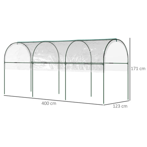 Rootz Greenhouse for Garden - Tomato Shelter - Plant Protector - Boosts Growth - 400cm x 123cm x 171cm
