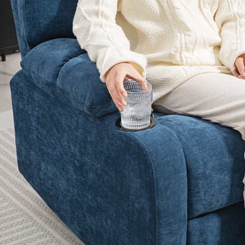 Rootz Relaxation Armchair - Recliner Chair - Rotatable Chair - Fully Adjustable Comfort - 88x96x108cm, Dark Blue