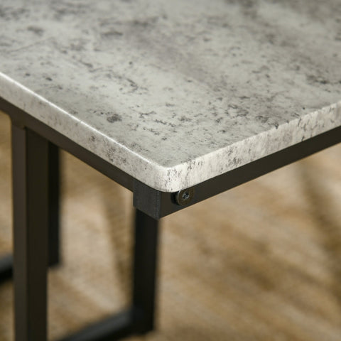 Rootz Compact Kitchen Table Set - Minimalist Dining Set - Space-Saving Furniture - Metal Frame - 110x70x75cm Table, 86x35x45cm Bench, 40x35x45cm Stools