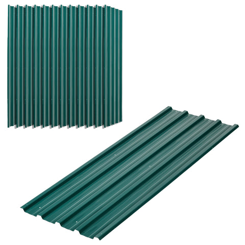Rootz 12 Pcs Trapezoidal Roof Sheet - Weatherproof Panels - Metal Roofing Sheets - Robust Protection - 129cm x 45cm Each