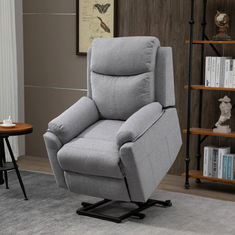 Rootz TV Chair Stand-Up Senior Chair - Recliner Chair - Lift Chair - Ultimate Comfort - Effortless Mobility - Sturdy and Durable - 83W x 89D x 102H cm (Upright) - Linen-like Polyester