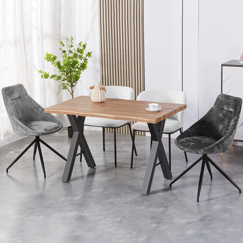 Rootz Modern Dining Table - Contemporary Table - Elegant Furniture - Durable MDF & Steel - 120L x 70W x 76H cm