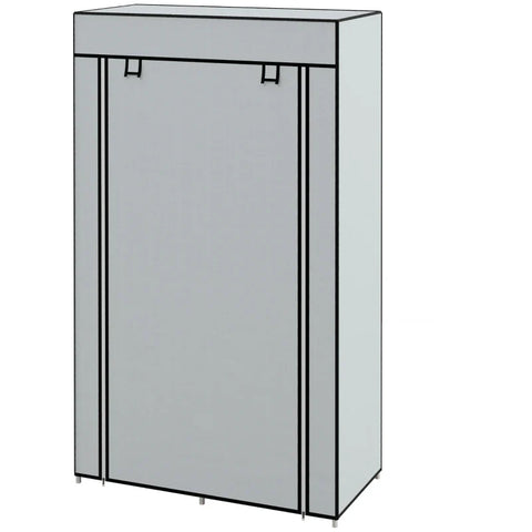 Rootz Wardrobe - Fabric Cabinet - 1 Clothes Rail - 2 Drawers - Sliding Drawers - Non-woven Fabric - Gray - 83 x 42.5 x 162.5 cm