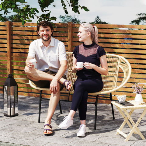 Rootz 2-Seater Garden Bench - Outdoor Bench - Patio Seating - Weatherproof & UV-Resistant - 126cm x 72cm x 83cm