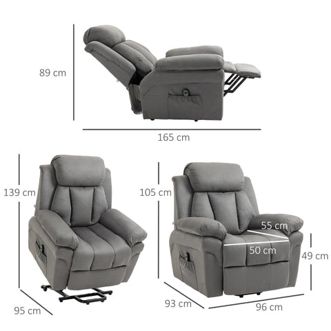 Rootz TV Armchair with Stand-Up Aid - Recliner Chair - Lift Chair - Ultimate Relaxation - Adjustable Recline - Easy Assembly - 93cm x 96cm x 105cm