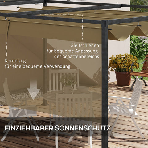 Rootz Pergola - Garden Canopy - Patio Cover - UV & Water Repellent - 400L x 300W x 222H cm