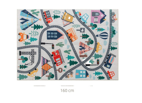 Rootz Carpet - Motorway Pattern - Soft Fleece Rug - Non-Slip Design - Easy to Care - 160cm x 120cm x 0.7cm
