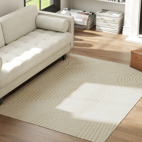 Rootz Machine-Woven Carpet - Area Rug - Slip-Resistant Mat - Luxurious Feel - Brown - 200cm x 140cm x 1.7cm