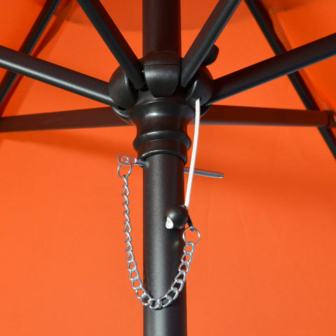 Rootz Parasol Ø196 cm - Hexagonal Balcony Screen - Sunshade - Aluminum Frame - Easy Open - Perfect for Garden & Beach Use - Orange