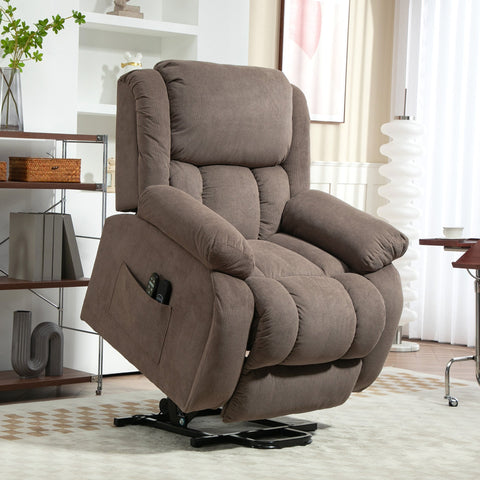 Rootz TV Recliner with Massage & Heat - Electric Stand-Up Chair - 45° Seat Elevation - 93W x 104D x 100H cm