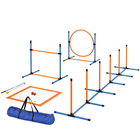 Rootz 7-Part Agility Equipment Set for Dogs - Training Course - Fitness Games - Transport Bag - Jump Hurdles 93cm x 72cm x 92cm