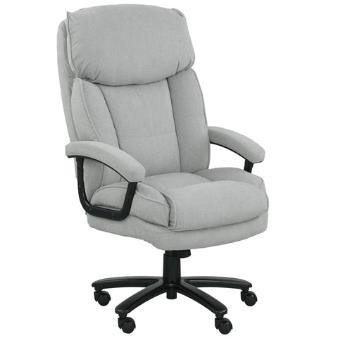 Rootz Large High Office Chair - Desk Armchair - Ergonomic Seating - 200kg Capacity - Grey - 68.5cm x 79cm x 117-125cm