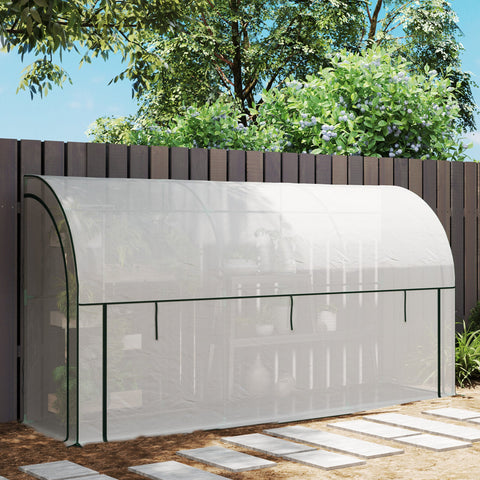 Rootz Wall Mounted Greenhouse - Accessible Plant House - Cold Frame - UV Resistant with Weed Barrier - 300 x 80 x 157 cm