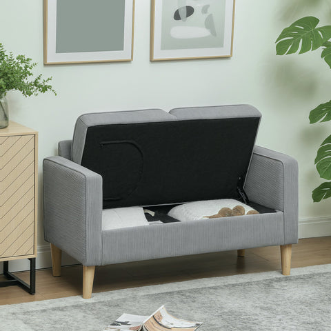 Rootz Two Seater Storage Sofa - Mini Couch - Compact Sofa - Space-Saving Design - 117cm x 63cm x 79cm