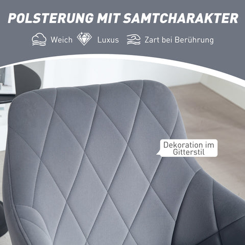 Rootz Retro Accent Chair - Lounge Chair - Dining Chair - Generous Upholstery - Grey - 58cm x 60.5cm x 79cm