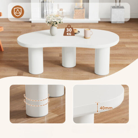 Rootz Modern Half Moon Coffee Table - Crescent Table - Curved Coffee Table - Elegant & Durable - 107cm x 57cm x 40.5cm