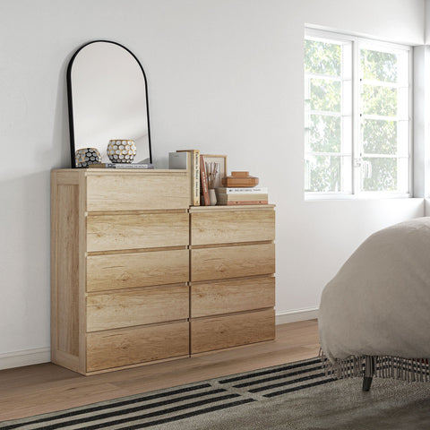 Rootz Chest of Drawers 5-Drawer Storage - Dresser - Handless Design - Spacious Organization - 60cm x 38cm x 100cm