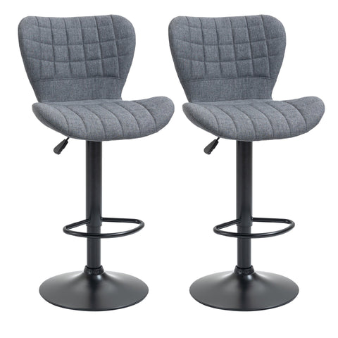 Rootz 2 Piece Set Bar Stool - Adjustable Stools - Swivel Chairs - Ergonomic Comfort - 47L x 51.5B x 89-109H cm