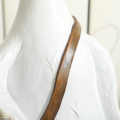 Rootz Swan Flower Pot with Shoulder Bag - Garden Planter - Outdoor Flower Container - Weatherproof - Promotes Healthy Root Growth - Versatile Placement - 32cm x 18cm x 60cm - White Brown Resin