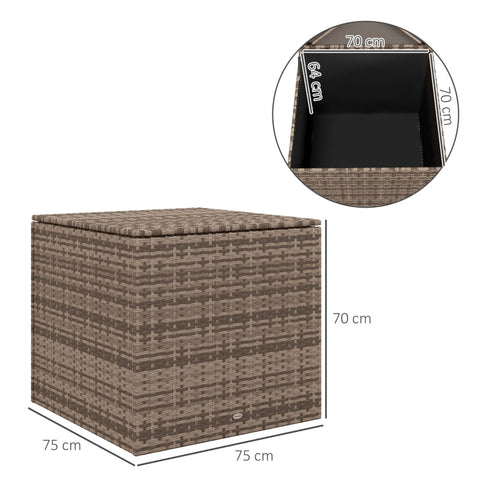 Rootz Polyrattan Storage Box - Cushion Box - Garden Storage Chest - Water Resistant - 75cm x 75cm x 70cm