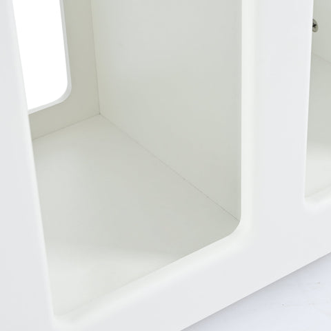 Rootz White Side Cabinet - Storage Trolley - Rolling Cart - High Stability - 82x30x53 cm