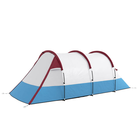 Rootz 3 Person Camping Tent - Outdoor Tent - Waterproof Shelter - Lantern Hooks - 420cm x 200cm x 150cm - Blue, White