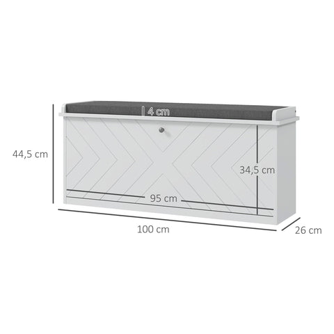 Rootz Shoe Plating Bench - Shoe Storage - Shoe Organizer - Comfort With Seat Cushion - 100cm x 26cm x 44.5cm