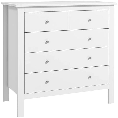 Rootz Chest Of Drawers - Sideboard - Quiet Opening/closing - Anti-tip - Chipboard - White - 79 x 39.5 x 80.5 cm