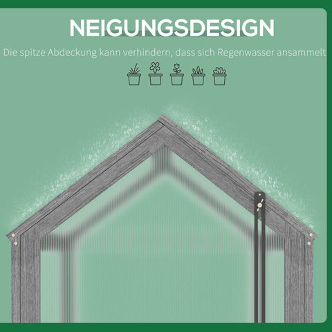 Rootz Mini Greenhouse - Compact Wooden Plant House - Tomato Shelter - Polycarbonate Panels - Ventilation - 90L x 52W x 49.5H cm