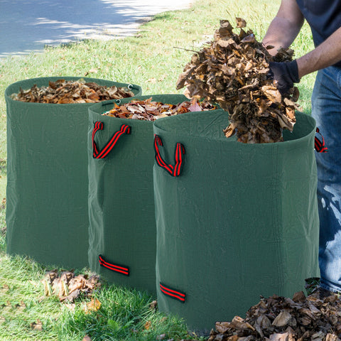 Rootz 3 Pack 300L Garden Waste Bags - Leaf Bags - Waterproof Garden Sack - UV Protection - Ø67 x 84H cm
