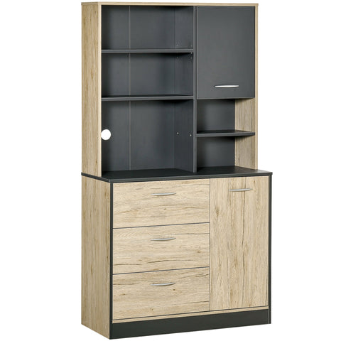 Rootz Kitchen Buffet Cabinet - Kitchen Storage - Dining Room Sideboard - Modern Design - 90L x 39W x 169H cm