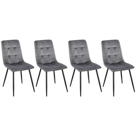 Rootz 4 Piece Dining Chair Set - Dining Seats - High Backrest Chairs - Maximum Comfort with Thick Padding - 45W x 63D x 90H cm