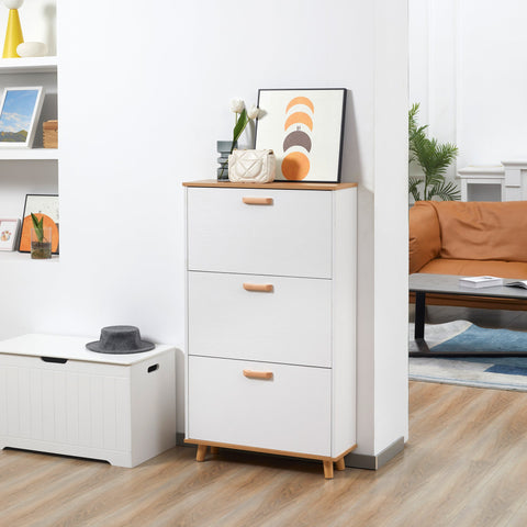 Rootz Scandinavian Shoe Cabinet - Footwear Storage - Shoe Organizer - Space-Saving Design - 70 x 23.5 x 122 cm White