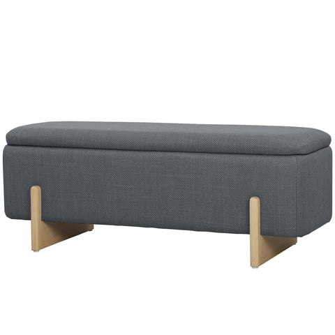 Rootz Grey Storage Stool - Bench with Storage - Seat Chest - Comfortable Padding - 111 x 44 x 44.5 cm