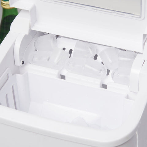 Rootz Ice Cube Machine - Ice Maker - Ice Ball Maker - 12kg Daily Production - Self-Cleaning - Quiet Operation - 32cm x 22.5cm x 29.5cm - Cream White