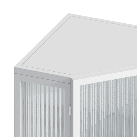 Rootz Corner Cabinet with Glass Door - Adjustable Shelf - Modern Design - Space-Saving - 56.5 × 42.5 × 80 cm