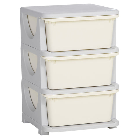 Rootz Children's Storage Box - 3 Large Drawers - Kid-Friendly Organizer - Safety Rounded Edges - 37x37x56.5 cm