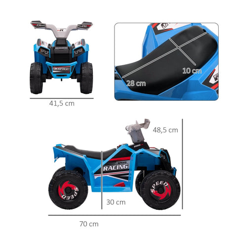 Rootz Electric Children's Quad - Kids Ride-On ATV - Toddler Electric Vehicle - Safe Speed - Easy Operation - Long-lasting Fun - 70cm x 41.5cm x 48.5cm - Blue