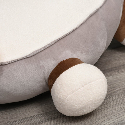 Rootz Donkey Children's Chair - Kids Seating - Toddler Armchair - Soft Padding - 60L x 55B x 60H cm - Grey White Velor Cover