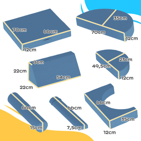 Rootz Soft Building Blocks Set - Play Sofa - Kids' Furniture - Promotes Motor Skills - 140L x 102W x 46H cm