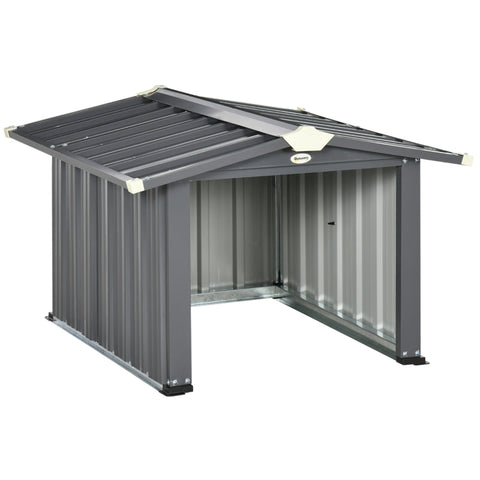 Rootz Garage for Robot Lawnmowers - Canopy Shelter - Protective Cover - Maximum Stability - Optimal Rainwater Drainage - Good Air Circulation - 88cm x 89cm x 63cm - Galvanized Stainless Steel - Black