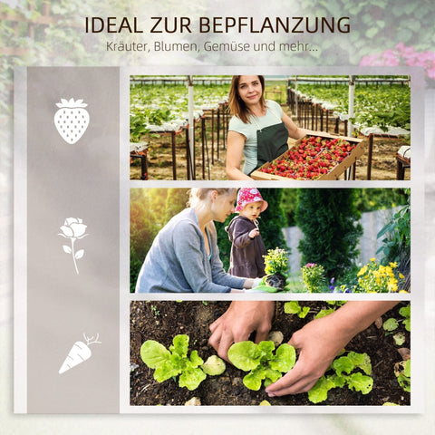 Rootz verhoogd bed met traliewerk - verhoogde tuinplanter - verticale tuin - natuurlijk houten frame - bevordert een gezonde wortelontwikkeling - 95 cm x 95 cm x 110 cm