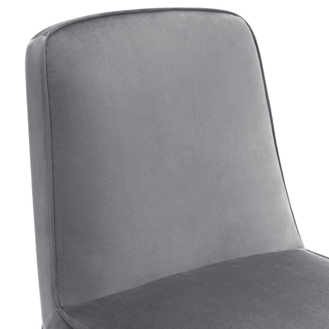 Rootz Velvet Dining Chairs - Elegant Seating - Padded Chairs - Exceptional Comfort - 46L x 45W x 81.5H cm - Modern Gray Design