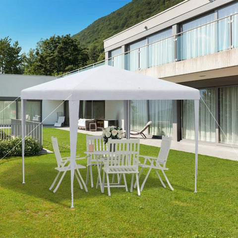 Rootz Garden Pavilion - Party Tent - Marquee Tent - Click System - Steel - Polyethylene - White - 270L x 270W x 254H cm