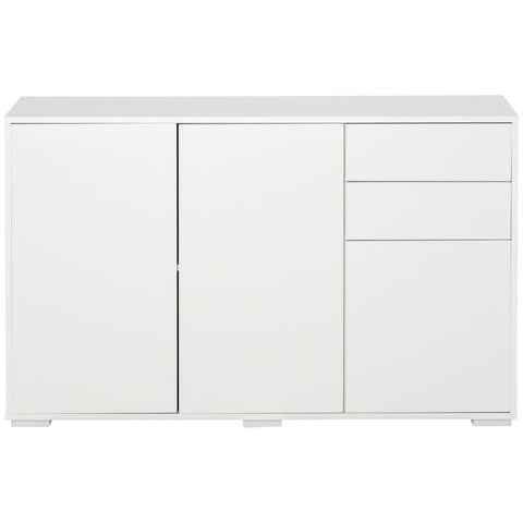 Rootz Sideboard - Chest Of Drawers - 2 Drawers - Standing Cabinet - Push-click - Chipboard - White - 117 Cm X 36 Cm X 74 Cm