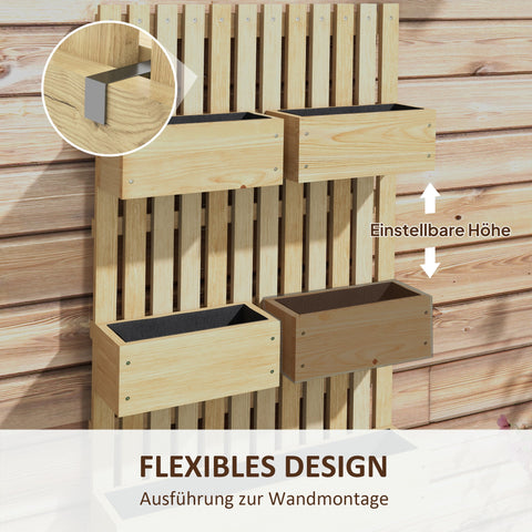 Rootz Elevated Wooden Garden Bed - Raised Planter - Adjustable Flower Box - Versatile & Durable - 60x16x100cm Brown