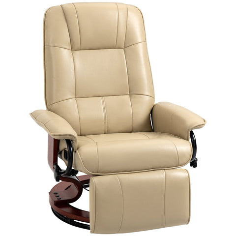 Rootz Recliner Chair - Swivel Lounge Chair - Faux Leather - 360° Rotation - 78cm x 87cm x 100cm