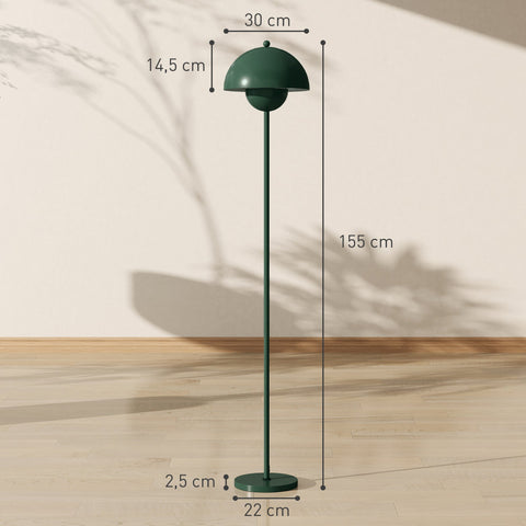 Rootz Floor Lamp - Standing Light - Elegant Illumination - Steel & Green Finish - Long Cable - Ø30 x 155 cm